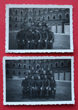2 x Foto Militär / 1920-1940 / Soldaten / Uniform / Innenhof